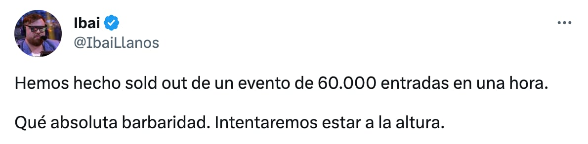Ibai Llanos celebra sold out de La Velada del Año III