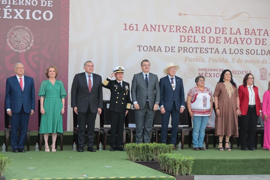 Las corcholatas acompañaron a AMLO en su discurso del 5 de Mayo por la Batalla de Puebla