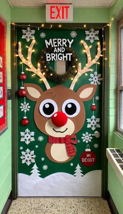 Ideas para decorar una puerta para Navidad