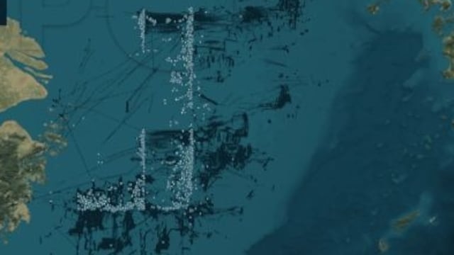 Congregado de barcos de China.