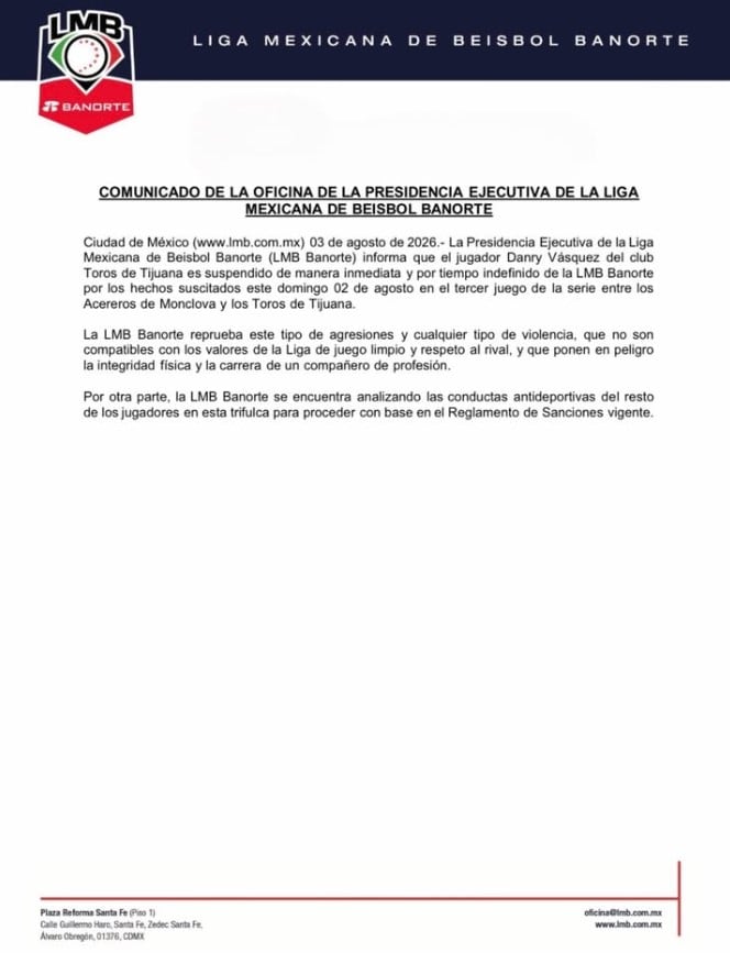 Así comenzó la agresión de Danry Vásquez que sacudió a la LMB