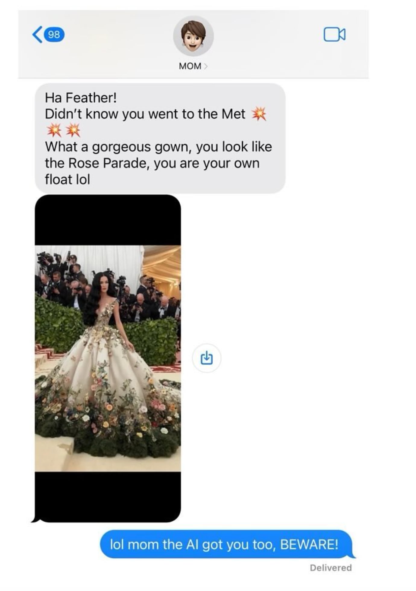 Mamá de Katy Perry se confunde con imagen de inteligencia artificial
