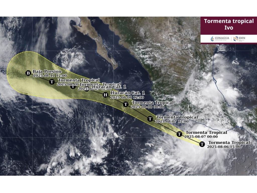 Tormenta tropical Ivo hoy 6 de agosto