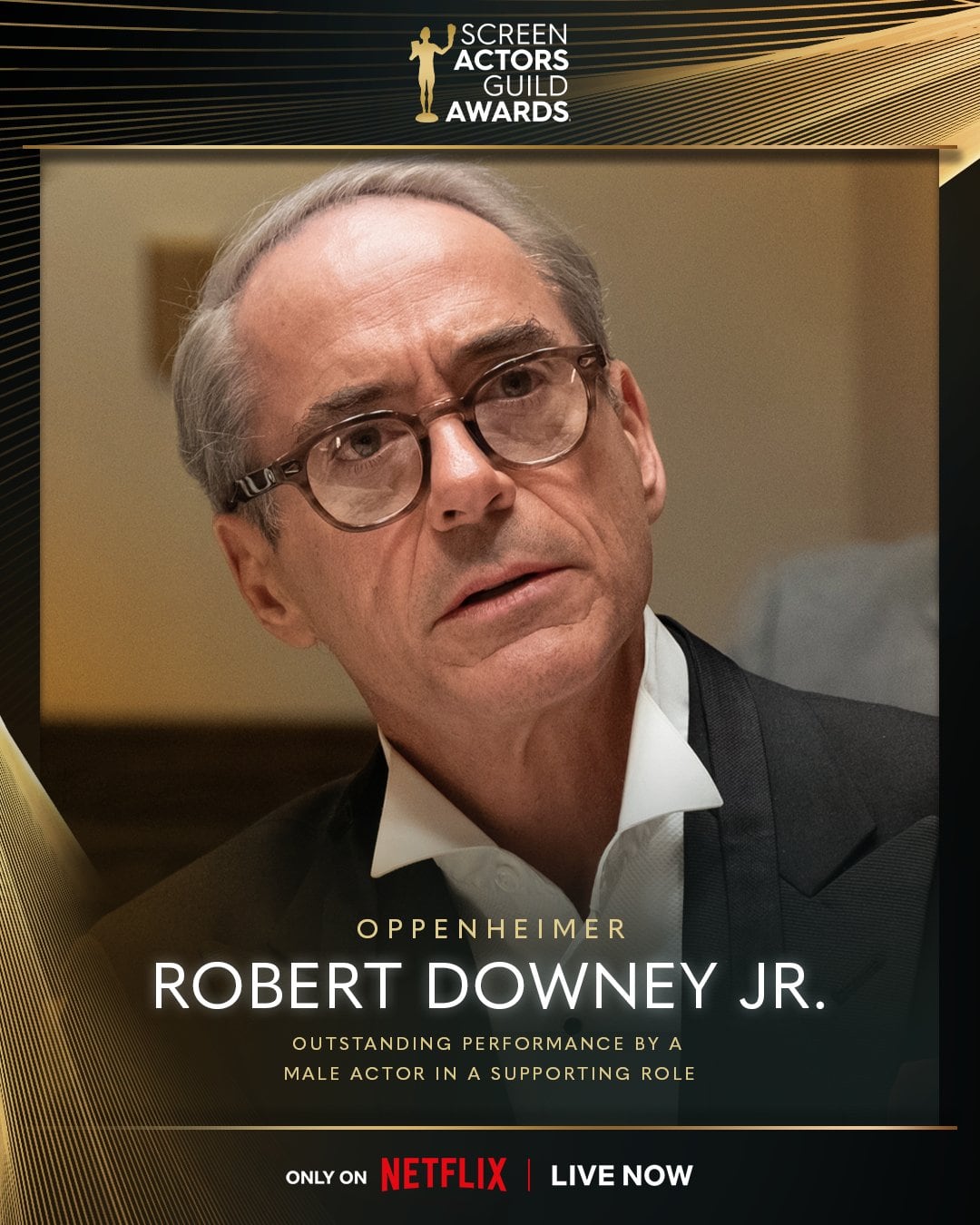 Robert Downey Jr. gana a Mejor Actor de Reparto en los SAG Awards 2024
