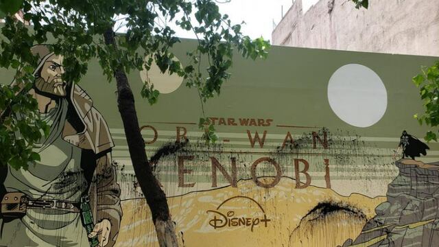 Mural vandalizado de Obi-Wan Kenobi