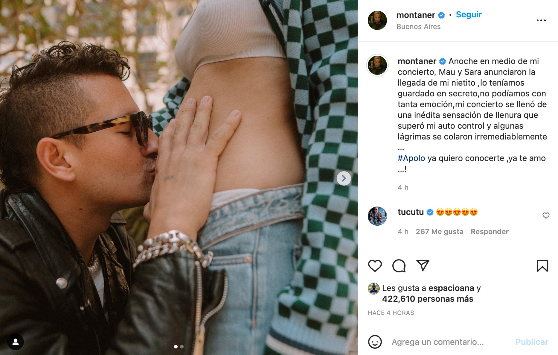Ricardo Montaner será abuelo otra vez