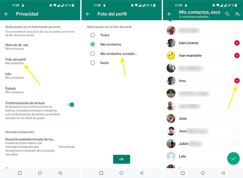 ¿Cómo ocultar tu foto de perfil a contactos específicos en WhatsApp?