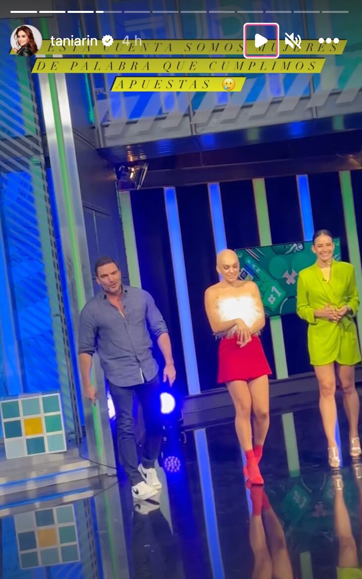 Tania Rincón pelona para pagar una apuesta