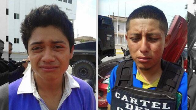 Exhiben a 2 presuntos integrantes del cártel del Golfo llorando tras ser detenidos