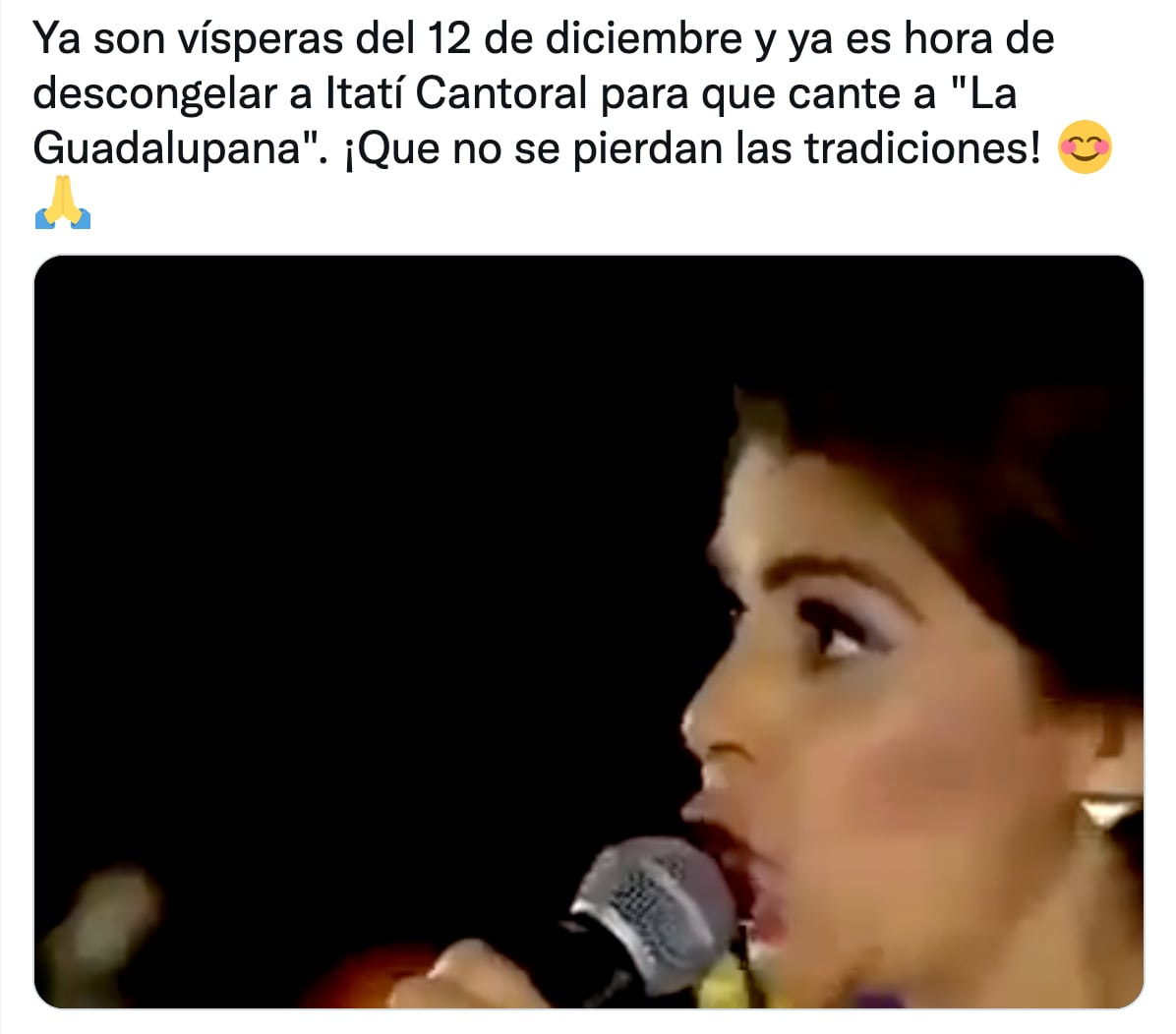 Meme de Itatí Cantoral cantando La Guadalupana