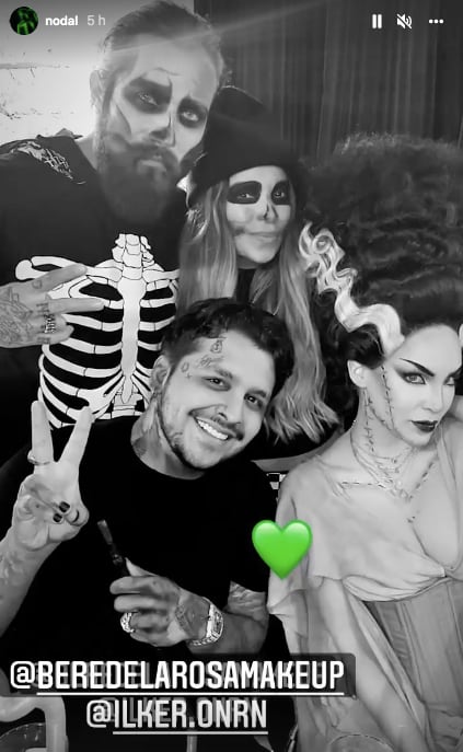 Christian Nodal y Belinda disfrutando del "Nodeliween"