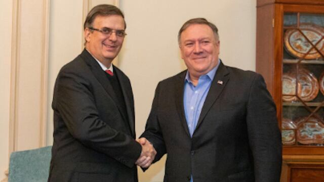 Marcelo Ebrard y Mike Pompeo