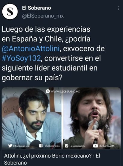 Antonio Attolini, Gabriel Boric