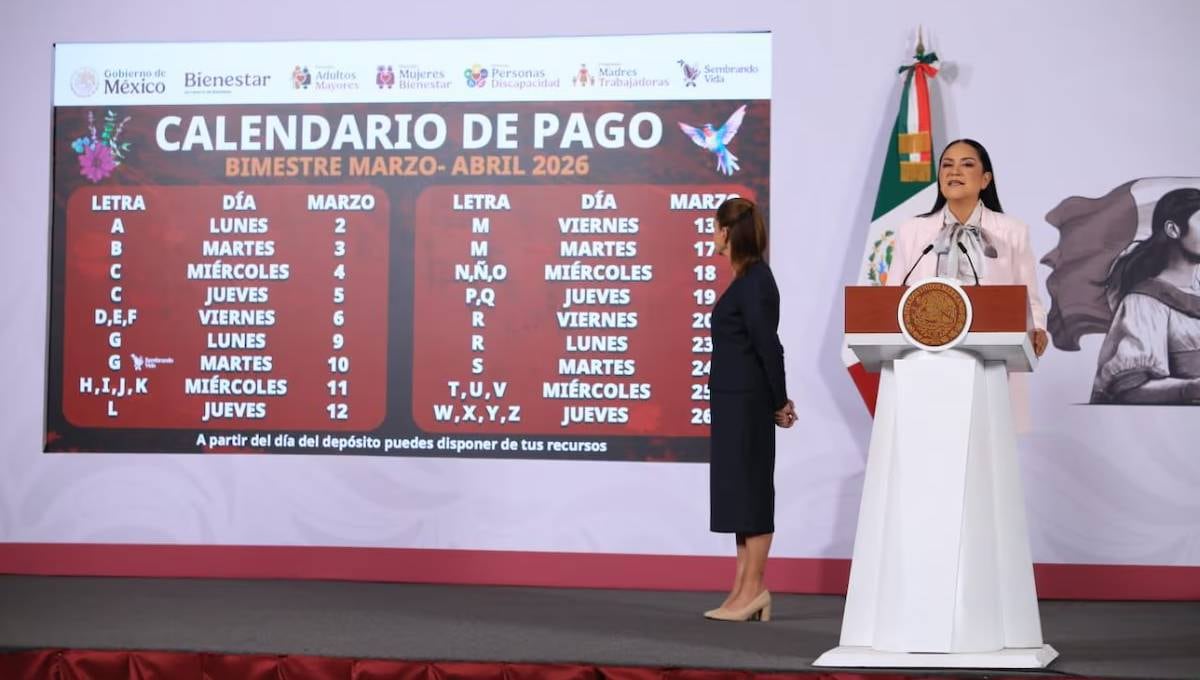 Calendario Pensión Bienestar Adultos Mayores para el bimestre marzo abril 2026