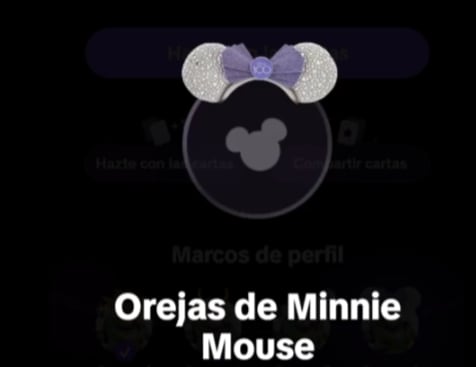 Orejas de Minnie, marco de perfil de las cartas Disney 100 en TikTok