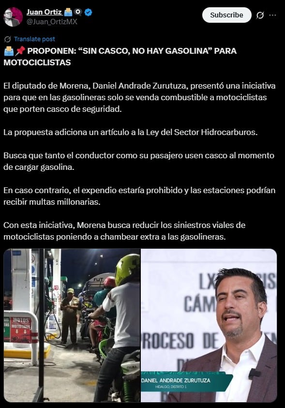 Polémica propuesta de Daniel Andrade