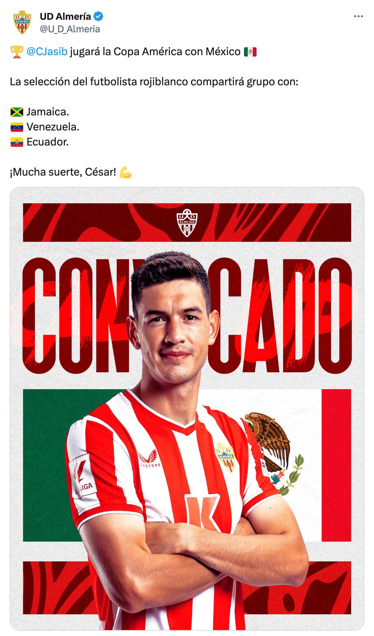 Tweet del Almería