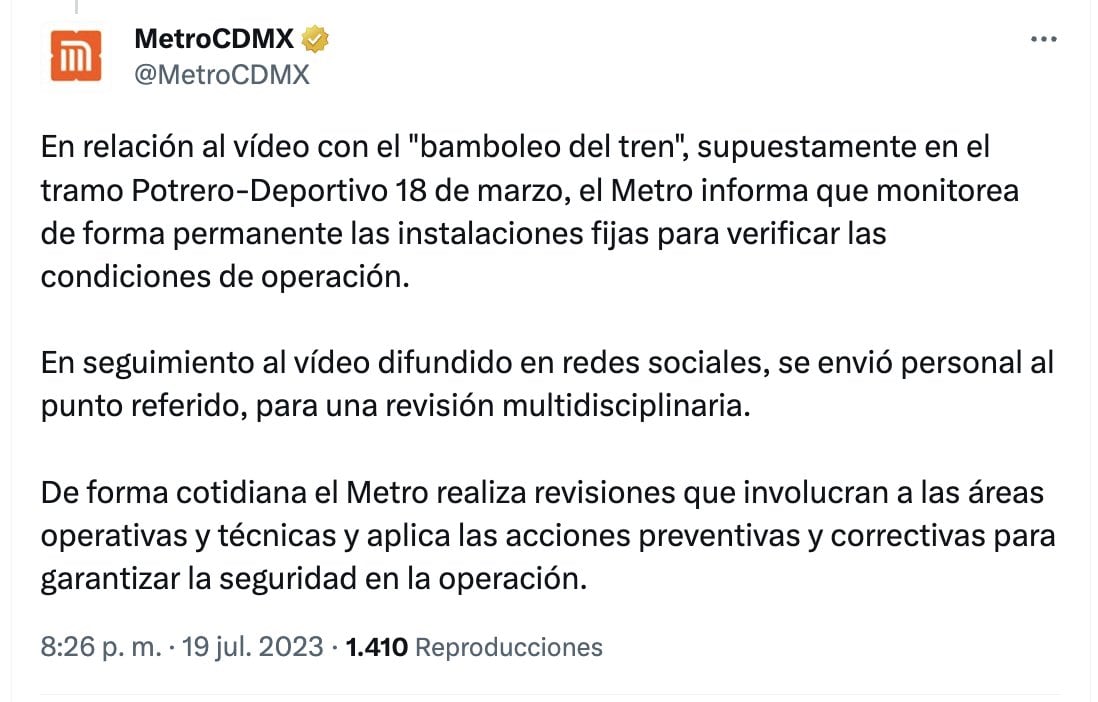 Metro CDMX, movimientos bruscos en Línea 3