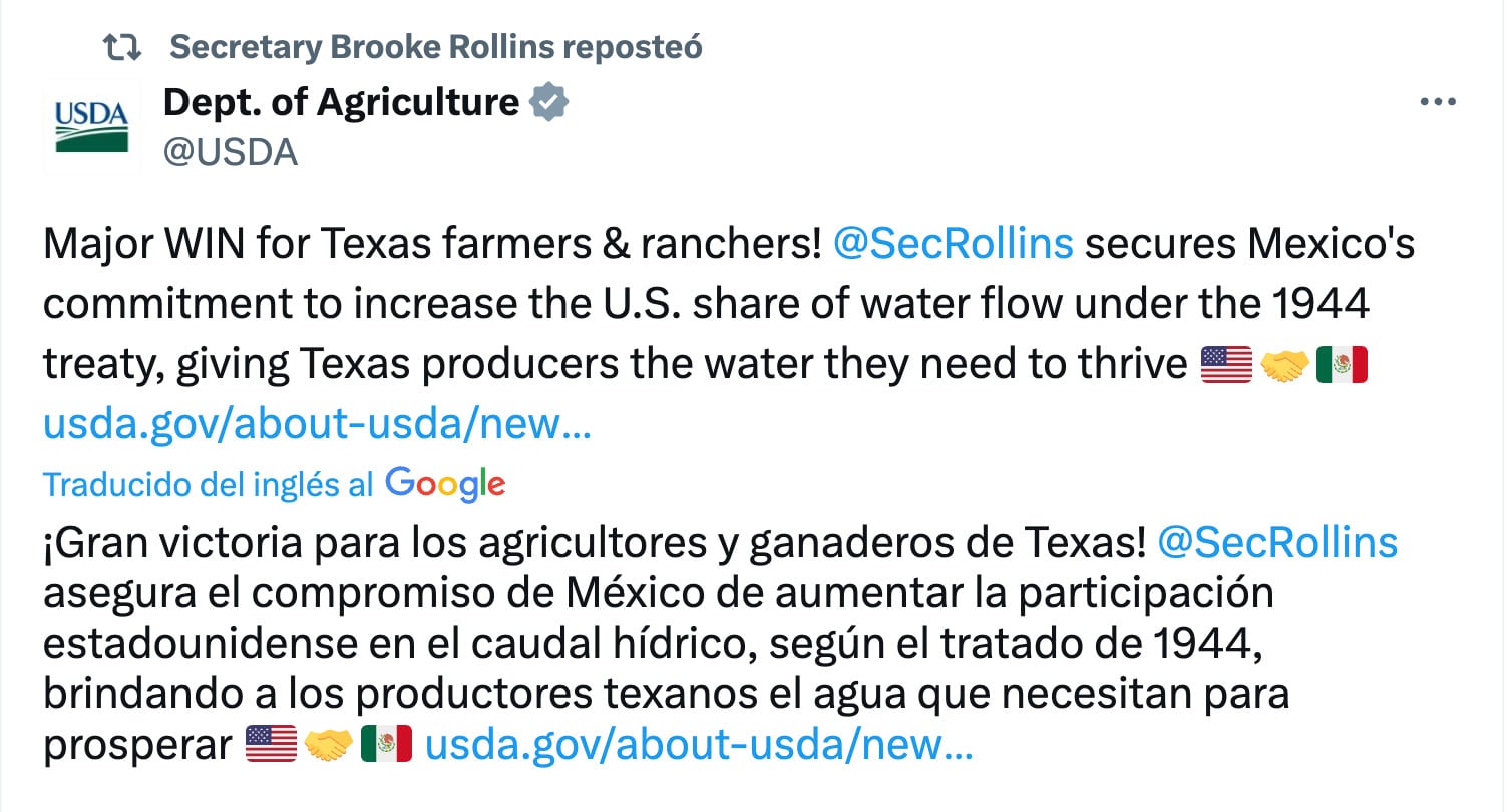 Estados Unidos y México sobre el tratado de aguas