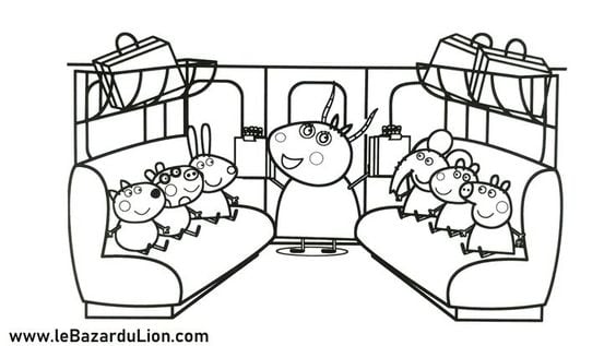 Dibujos de Peppa Pig regreso a clases para colorear