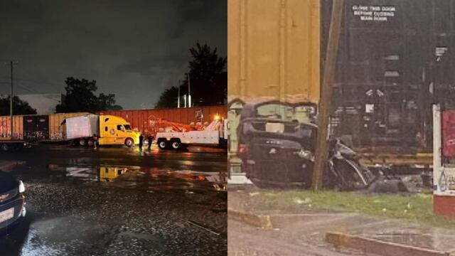 Tráiler fue partido por tren