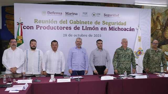 Alfredo Ramírez Bedolla y Omar García Harfuch refuerzan operativos en Apatzingán.