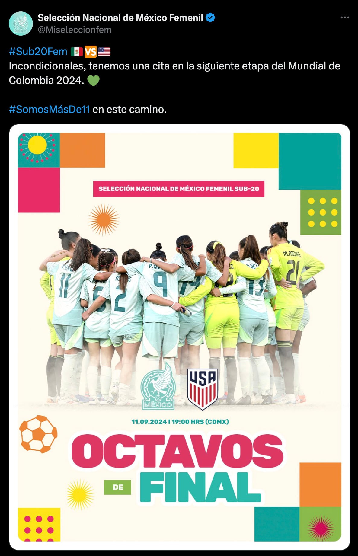 La Selección Mexicana avanzó a los octavos de final del Mundial Femenil Sub-20