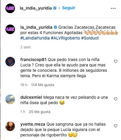 Cometarios la India Yuridia