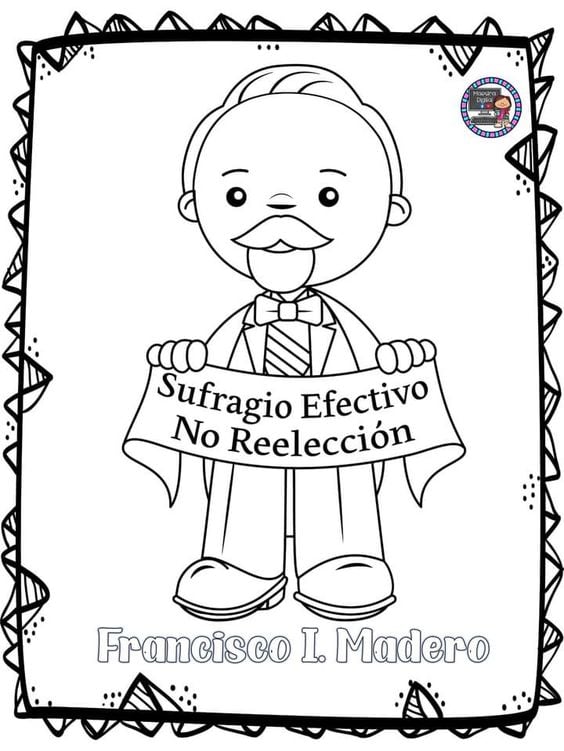 Dibujos de personajes de la Revolución Mexicana para colorear
