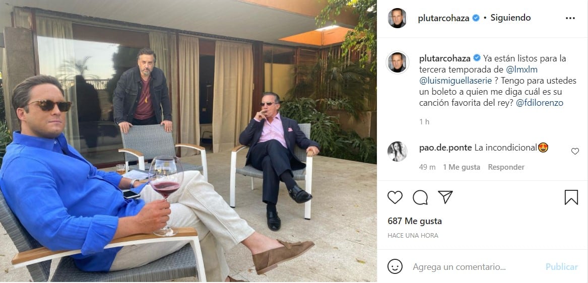 Plutarco Haza conparte foto de 'Luis Miguel, la serie'