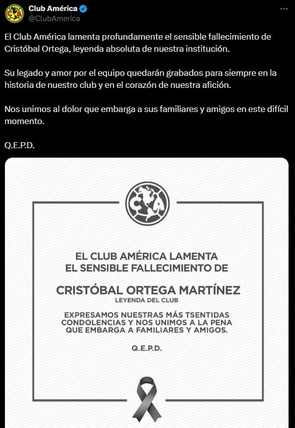 Comunicado del Club América