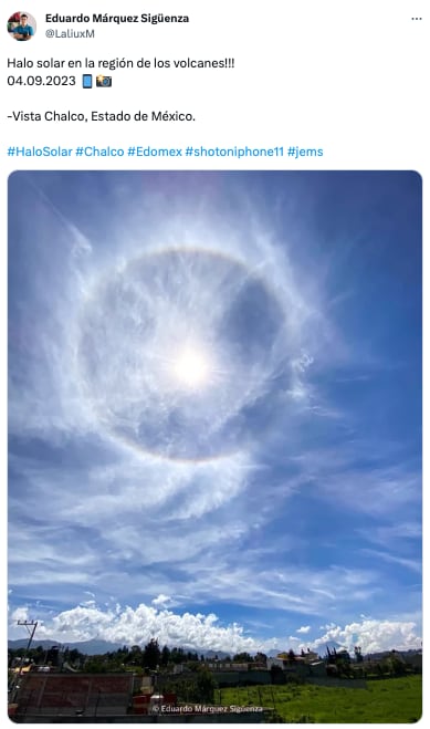 Halo solar en la CDMX