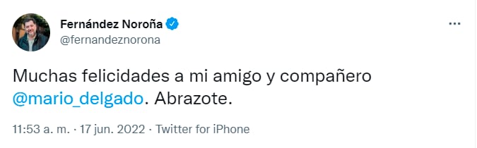 felicitaciones de cumpleaños a Mario Delgado, dirigente nacional de Morena