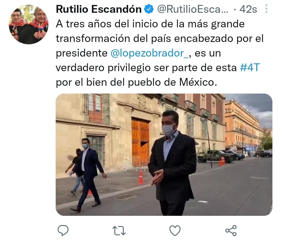 Twit Rutilio Escandón