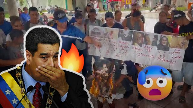 Migrantes queman piñata de Nicolás Maduro y otros presidentes en Chiapas