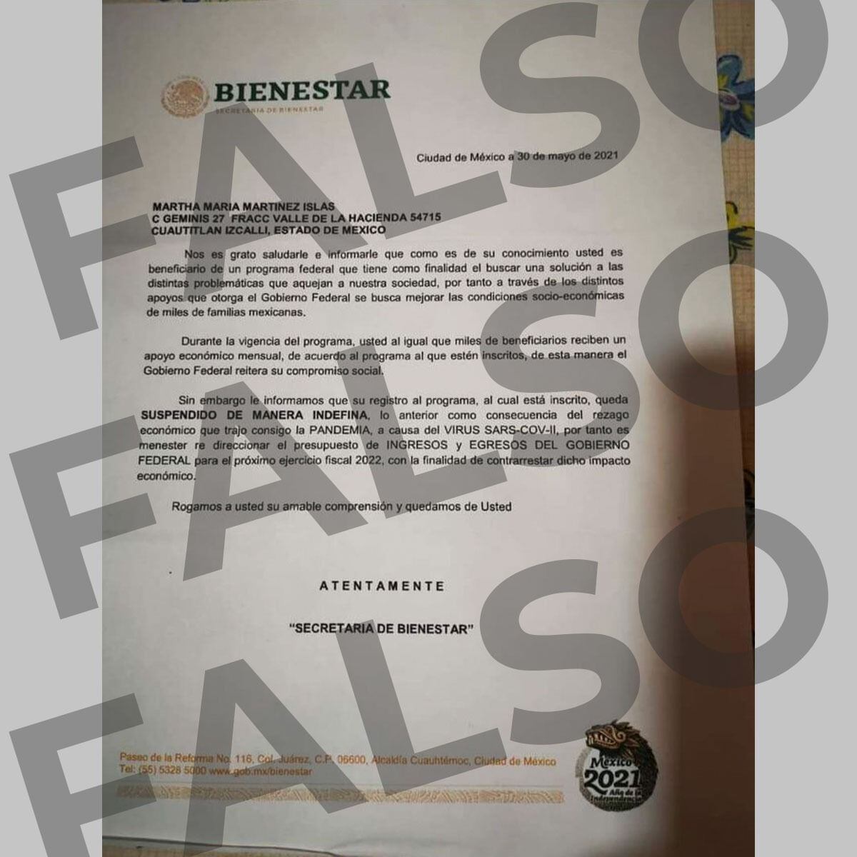 Circular falsa