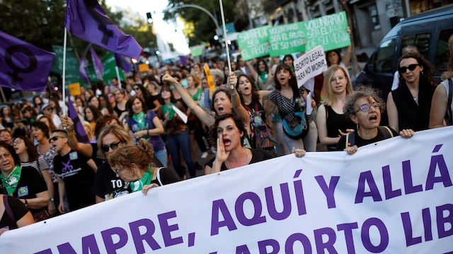 Feministas españolas en favor del aborto/EFE