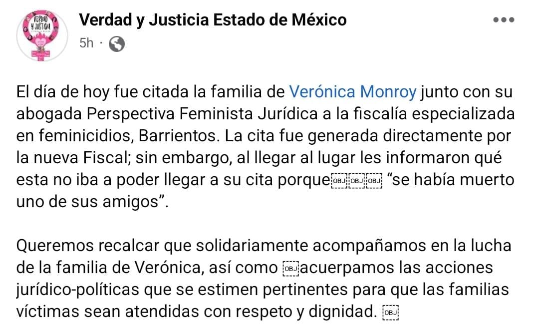Denuncia por la atención de la Fiscalía de Feminicidios