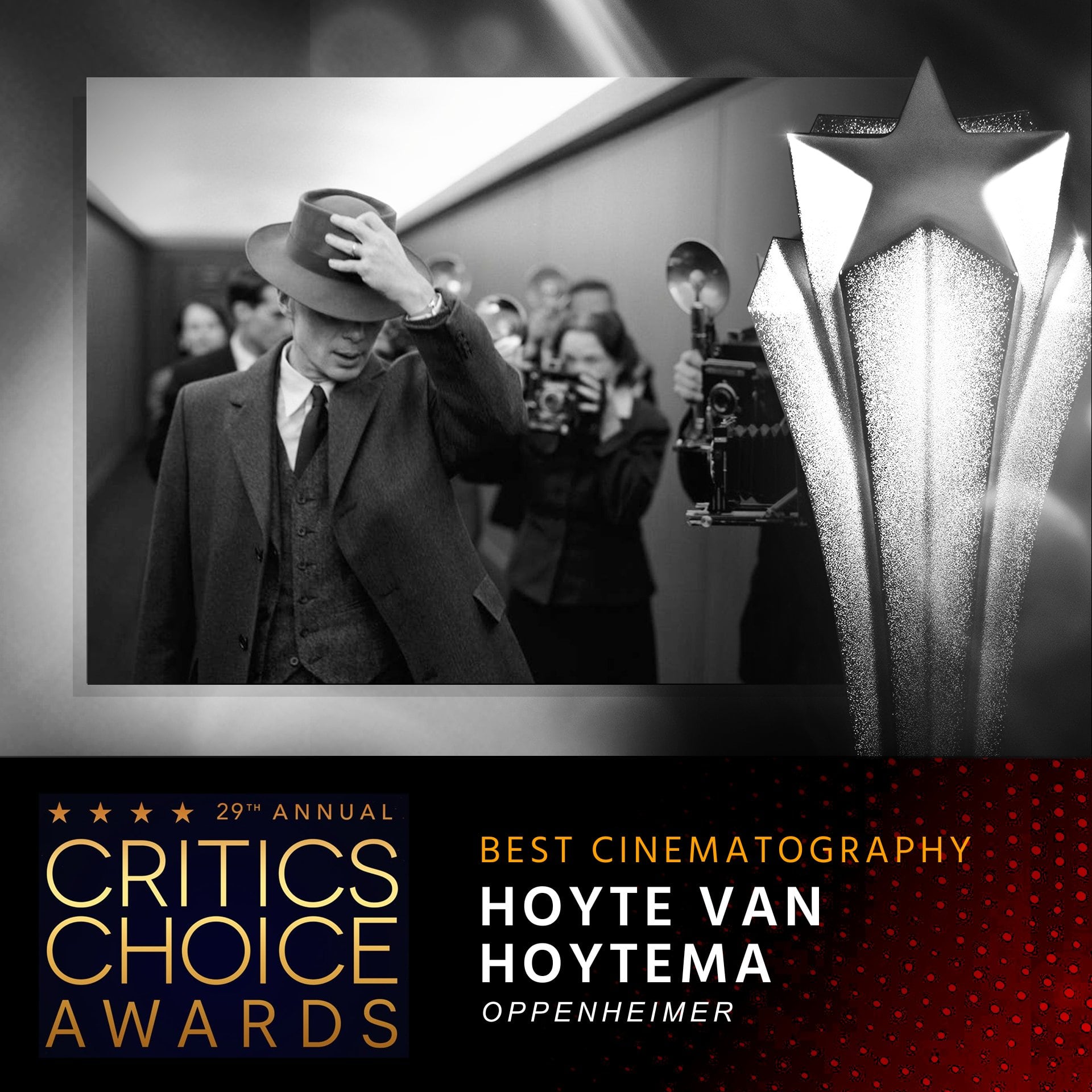 Hoyte van Hoytema de Oppenheimer, ganador Critics Choice Awards 2024