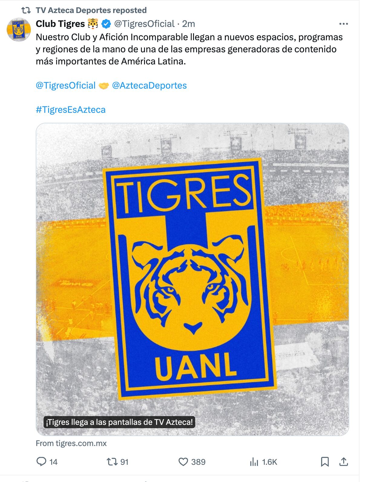 Comunicado de Club Tigres.