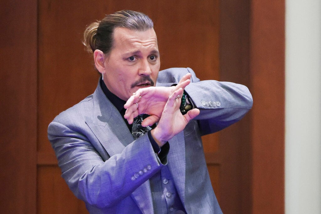 Johnny Depp durante el juicio