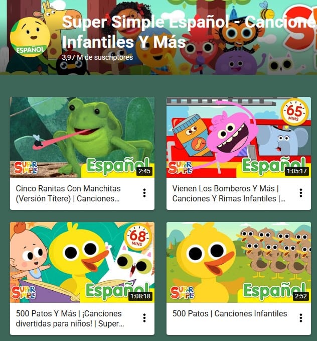 Canales más vistos de YouTube Kids en español