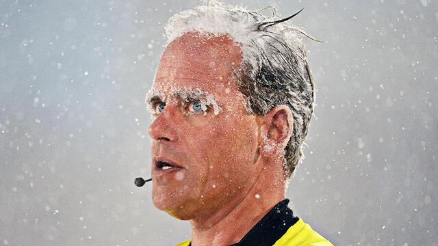 Al árbitro se le congelaron literalmente las pestañas