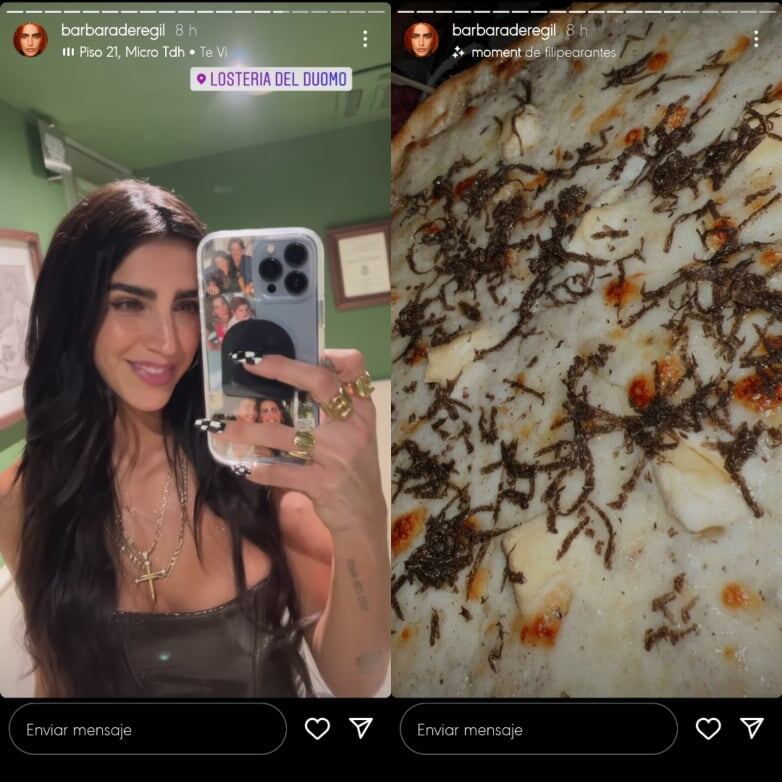 Bárbara de Regil come con Alejandro Fernández.
