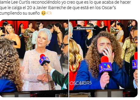 Meme de Javier Ibarreche en los Premios Oscar 2023.