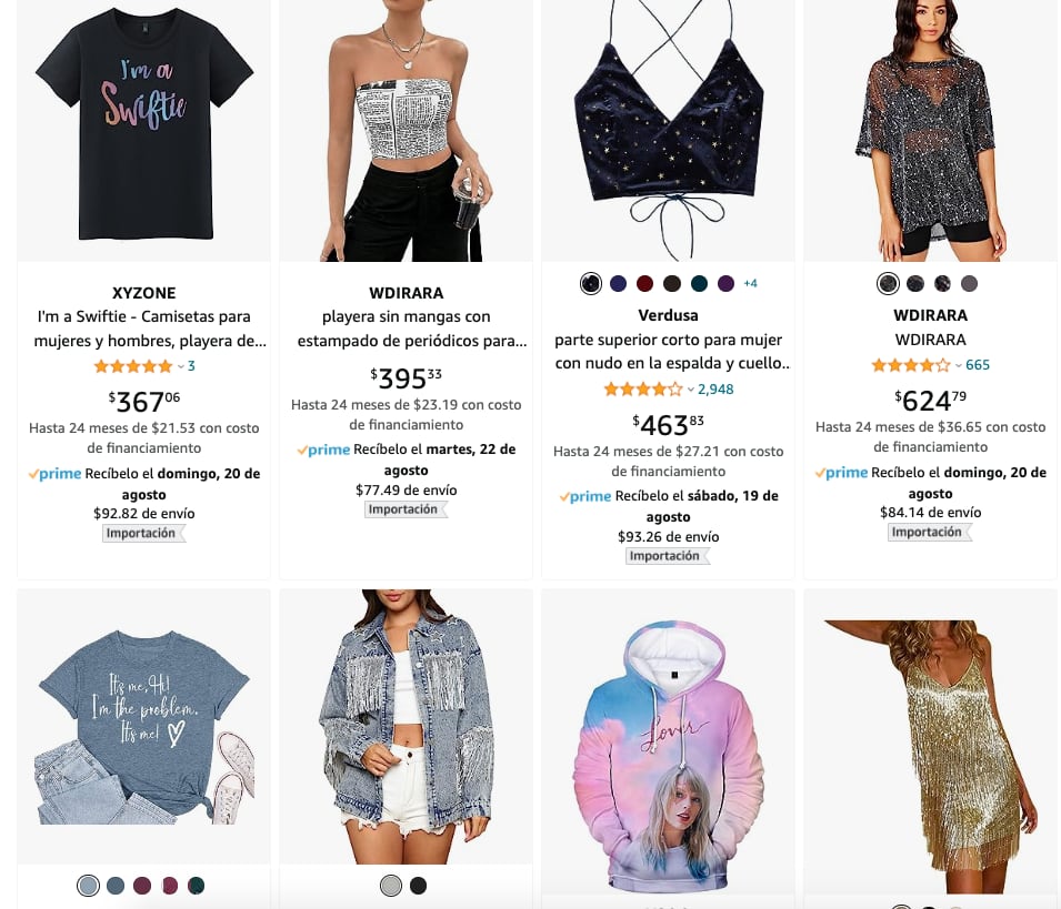 Amazon vende la merch de Taylor Swift pero no sería oficial
