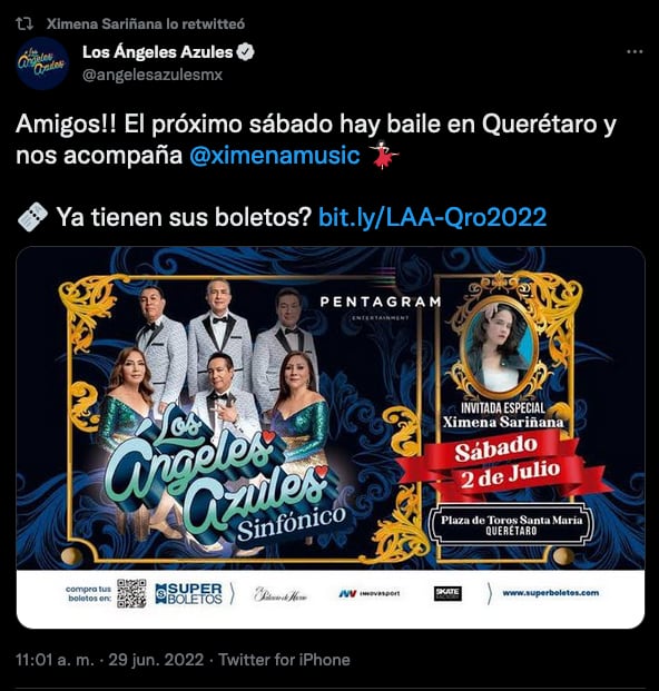 Ximena Sariñana estará en Querétaro con Los Ángeles Azules el 2 de julio.