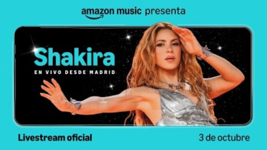 Shakira en vivo: Amazon Music transmitirá su concierto desde Madrid el 3 de octubre