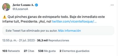 Se lanzan contra Vicente Fox por discriminación contra corcholatas de Morena