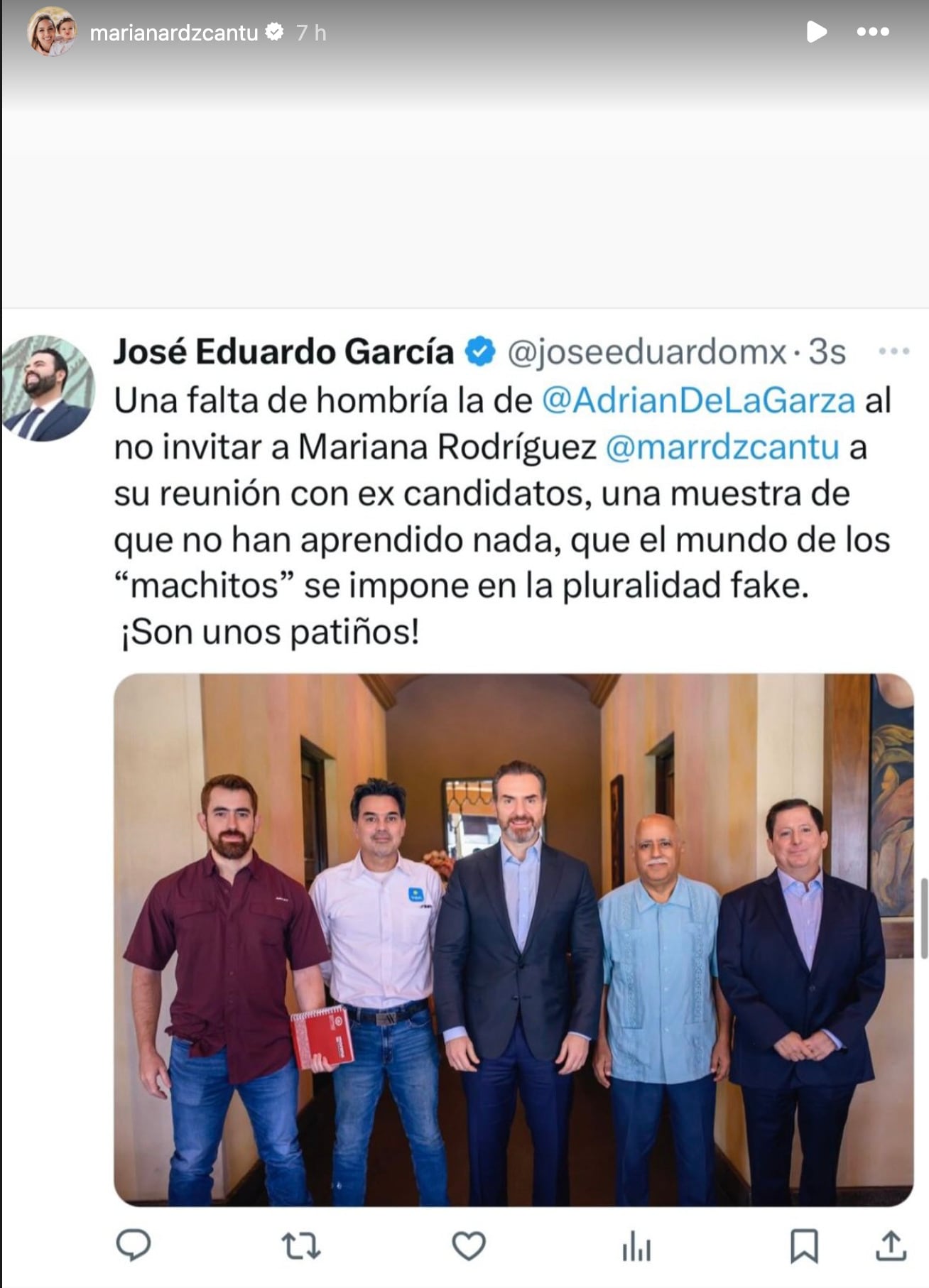 Adrián de la Garza no invitó a Mariana Rodríguez a reunión